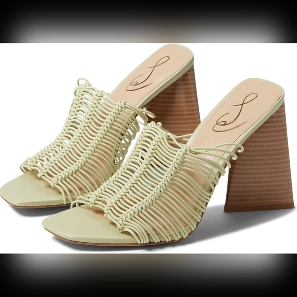 NEW Sam Edelman Laurette Light Green Block Heel Mule Sandal Size 6.5 - Picture 4 of 13